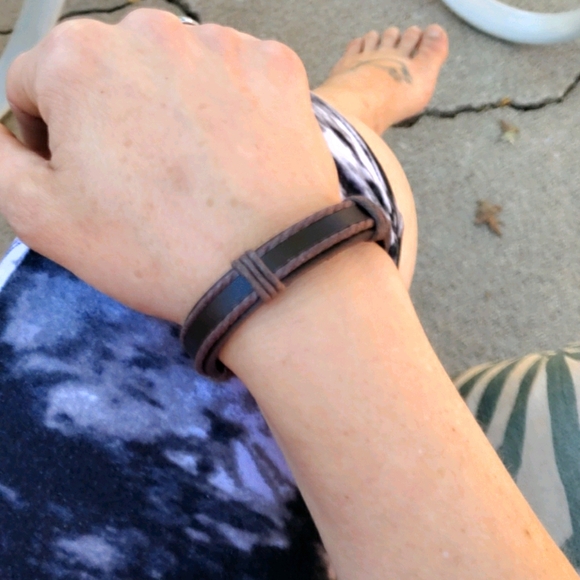 Genuine Leather Bracelet # 3 Handmade! - Picture 4 of 7